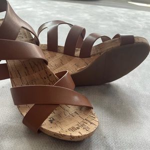 INC Cork Nude Wedges